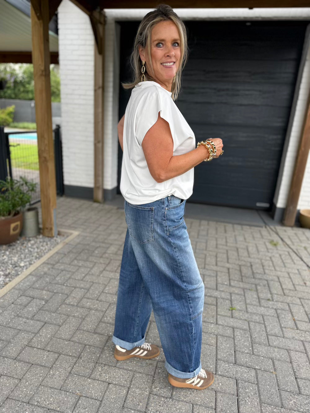 Barrel jeans blauw