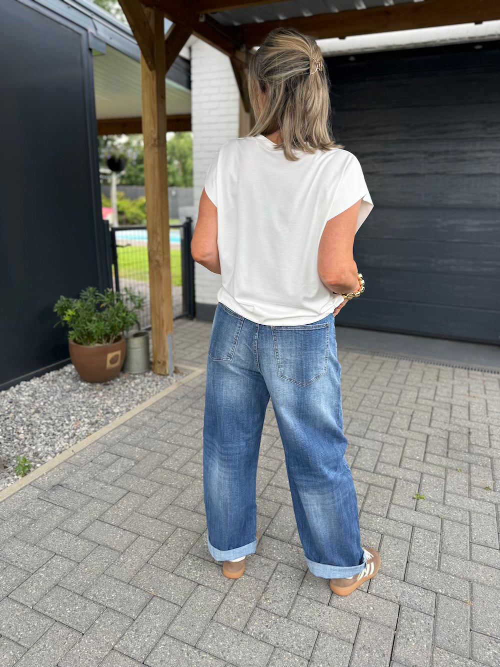 Barrel jeans blauw 