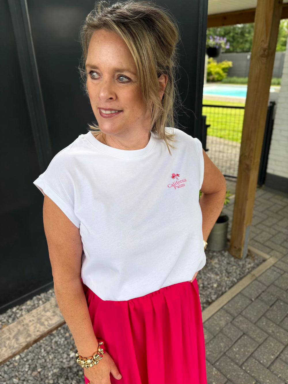 Mouwloos shirt met print