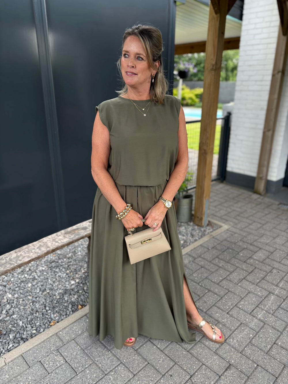 set rok en top khaki