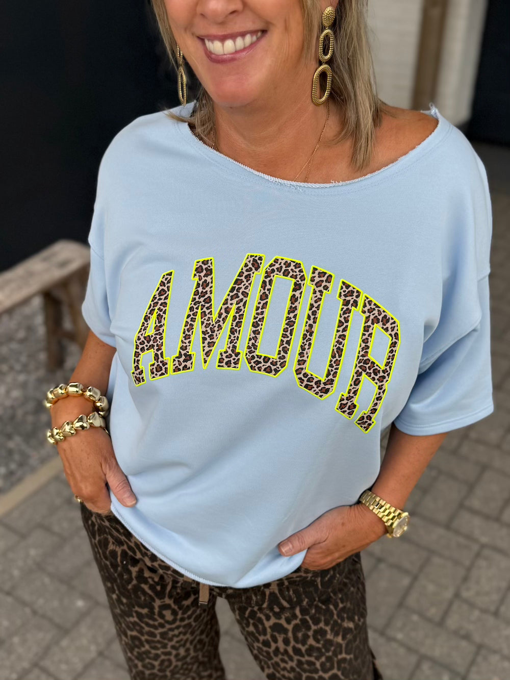 sweatershirt amour lichtblauw