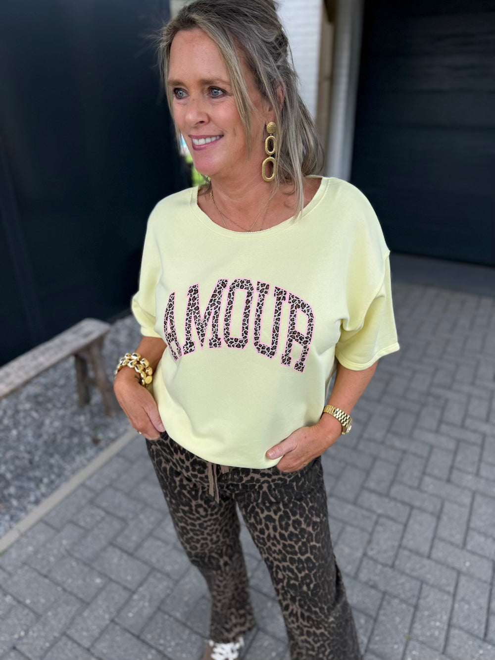 sweatershirt amour lichtgeel
