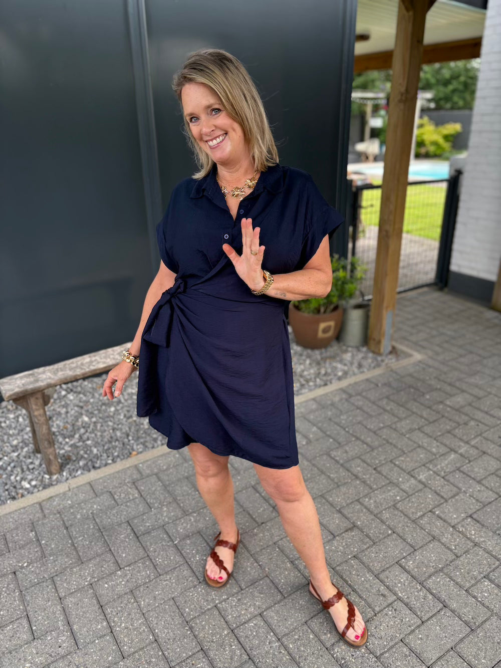 jurkje getailleerd marine blauw