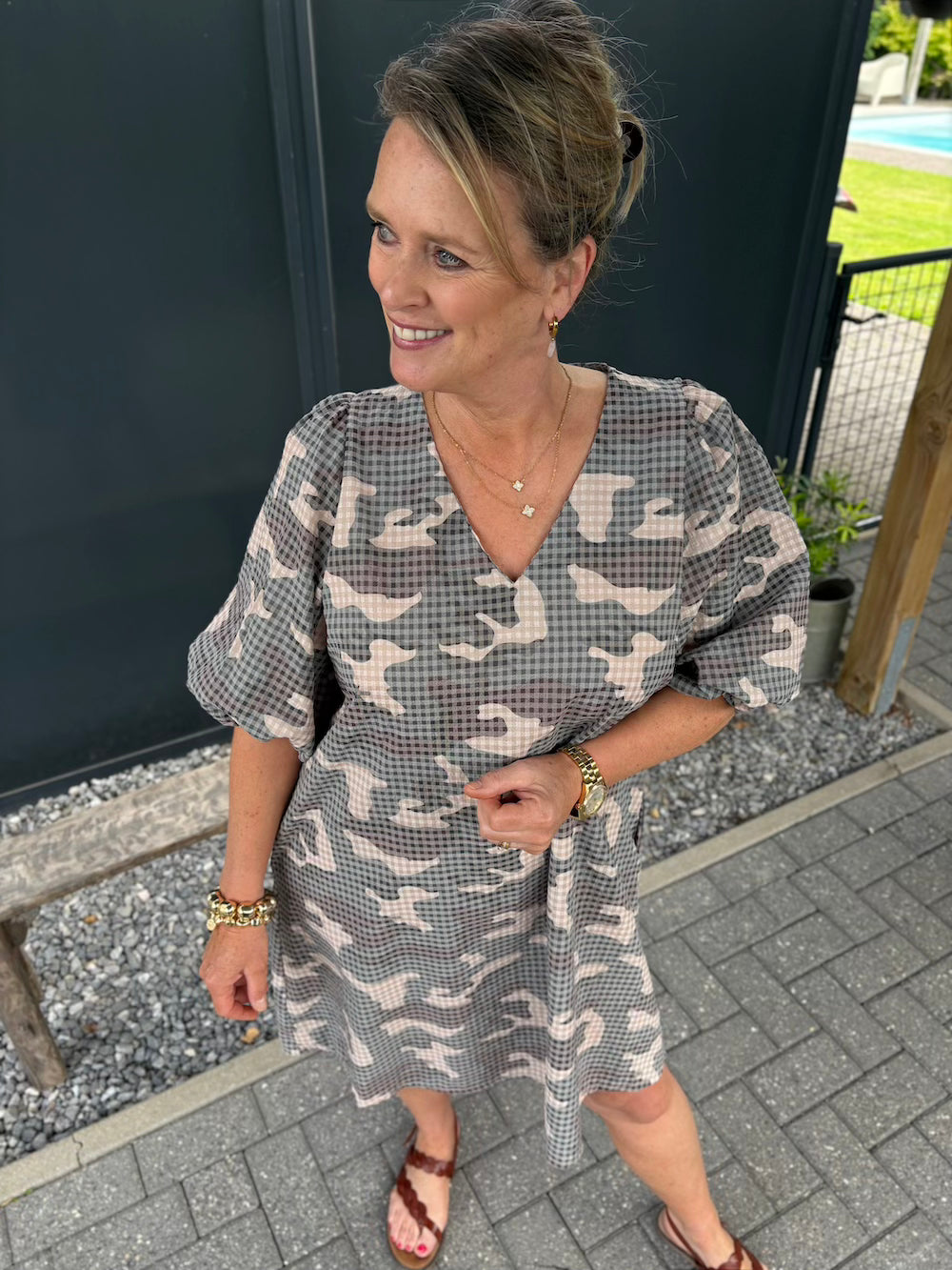 Army jurkje met pofmouw