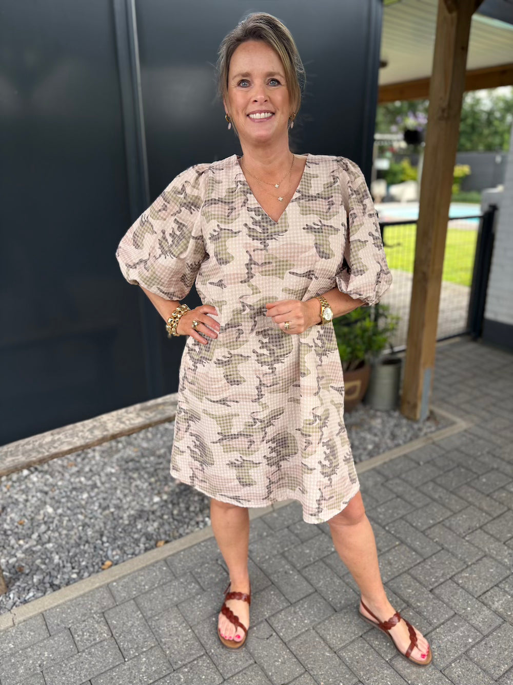 Army jurkje met pofmouw