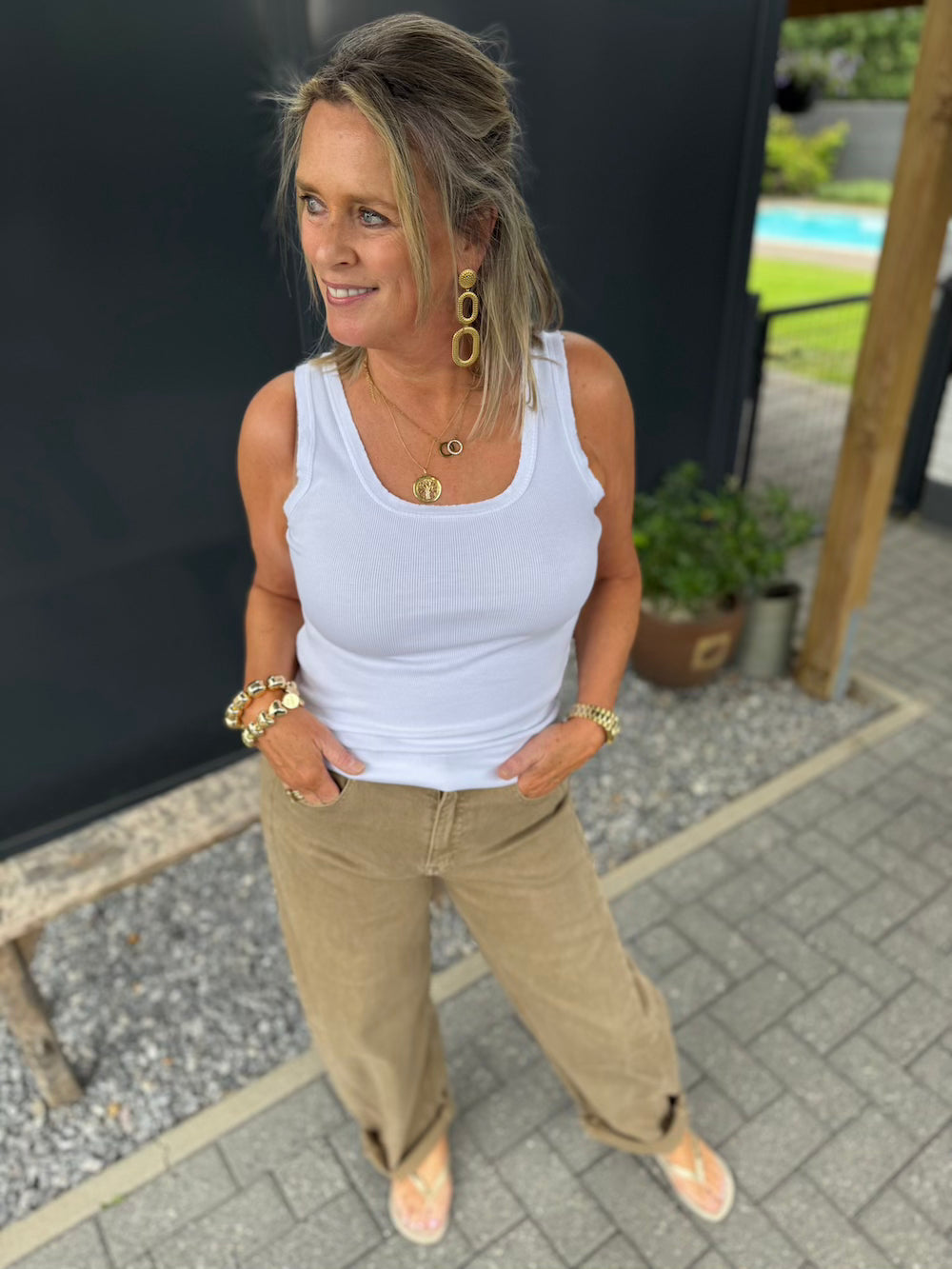 Barrel jeans camel
