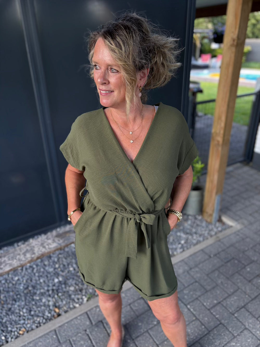 Playsuit azzurro groen 