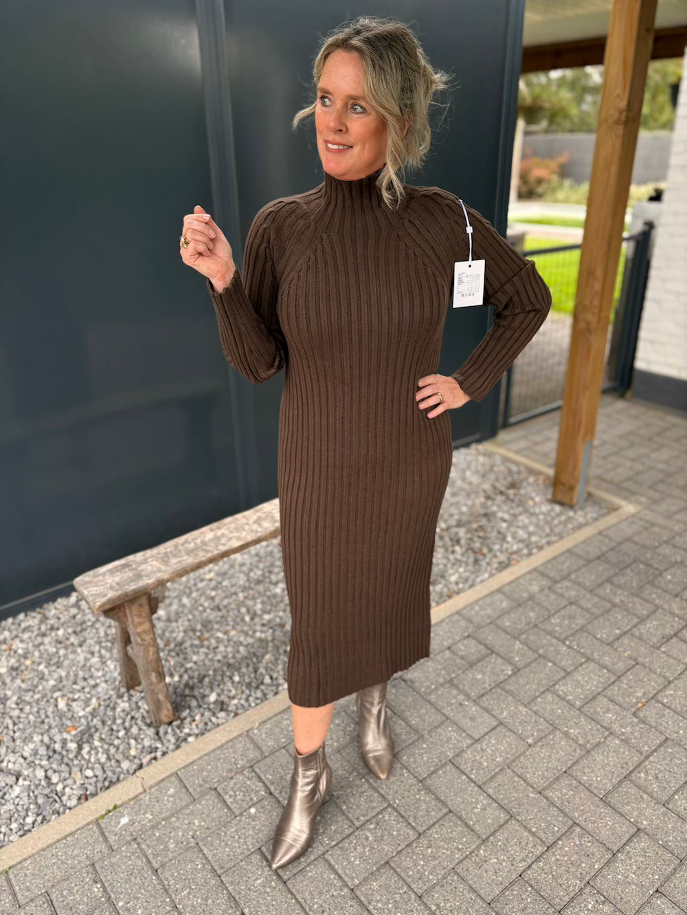 Midi dress chocolade
