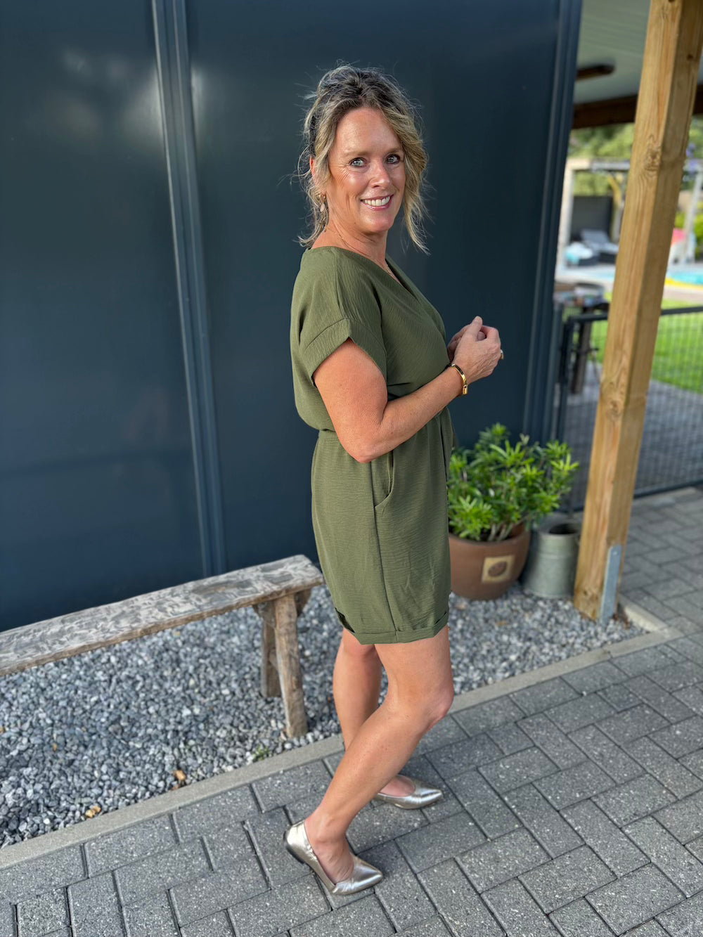Playsuit azzurro groen 