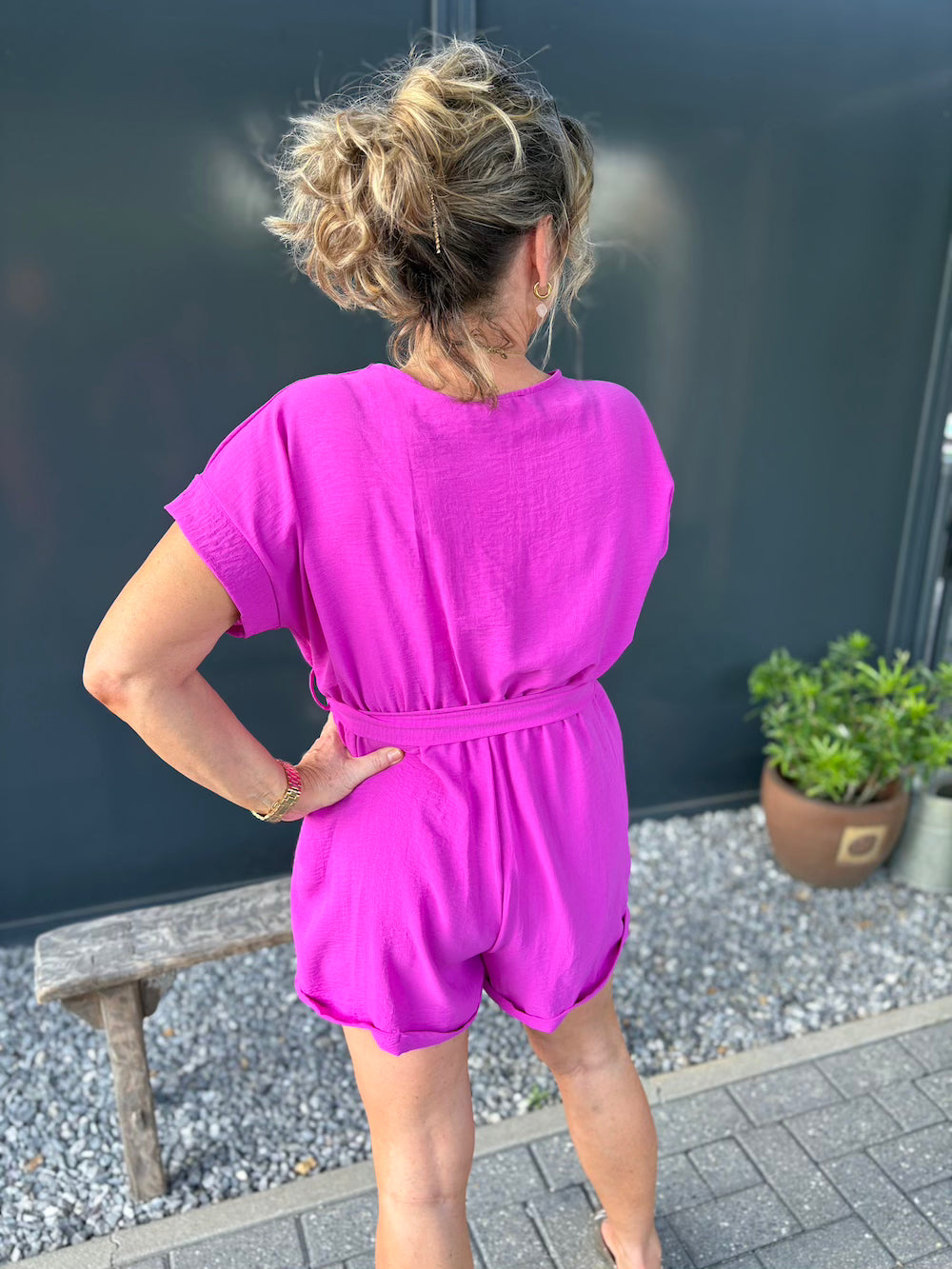 Playsuit azzurro magenta