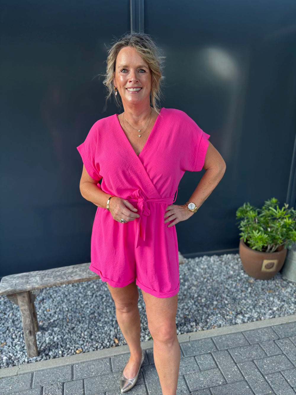Playsuit azzurro fuchsia