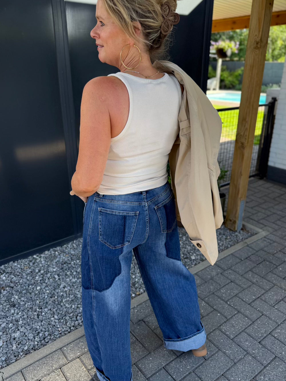 barrel jeans met vintage wassing