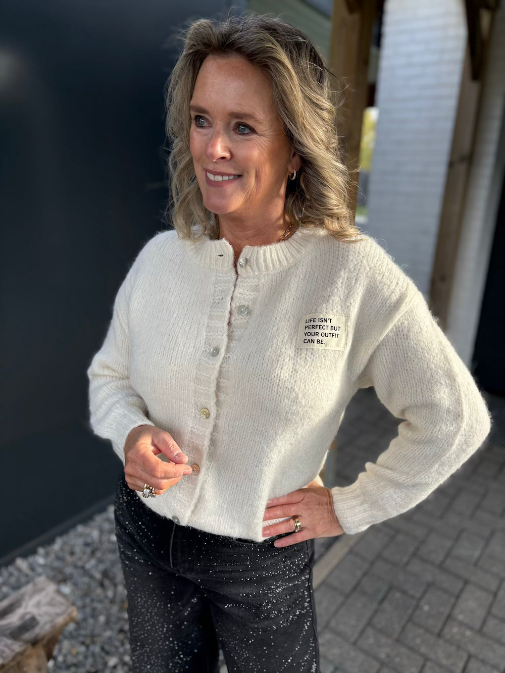 Vestje life isn't perfect but your outfit can be