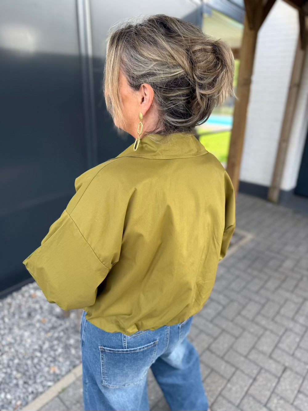 Bomber jasje met 3/4 mouw