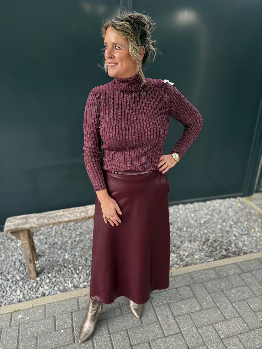 Rok vegan leather bordeaux