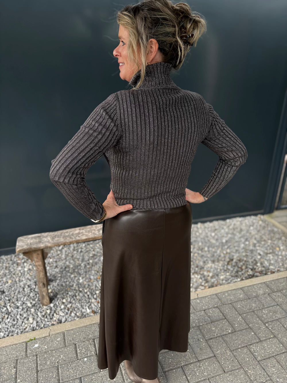 Rok vegan leather bruin