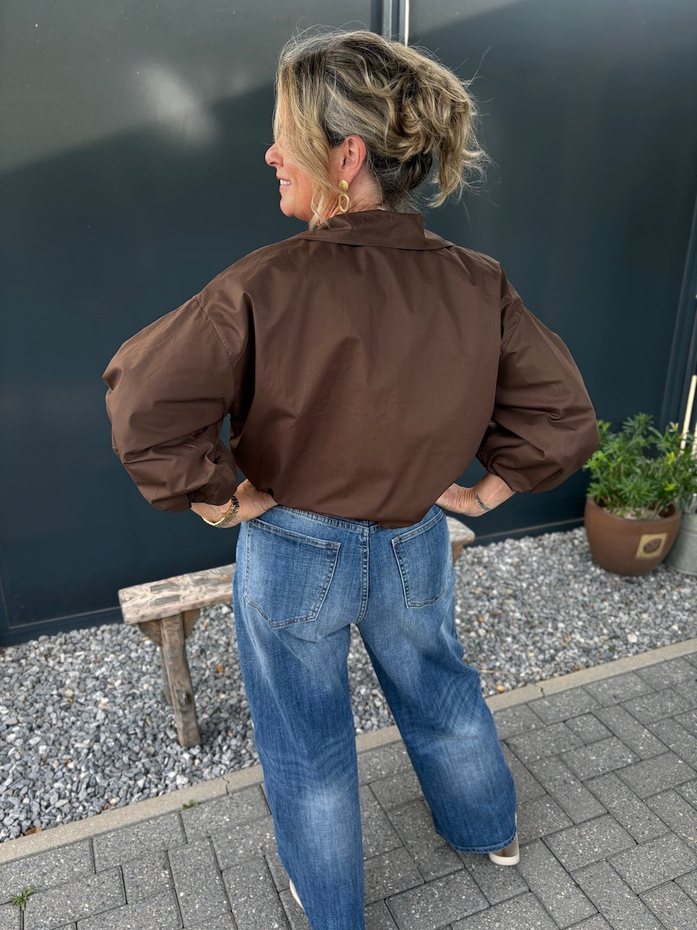 Bomber jasje met 3/4 mouw