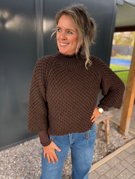 trui grof gebreid bruin