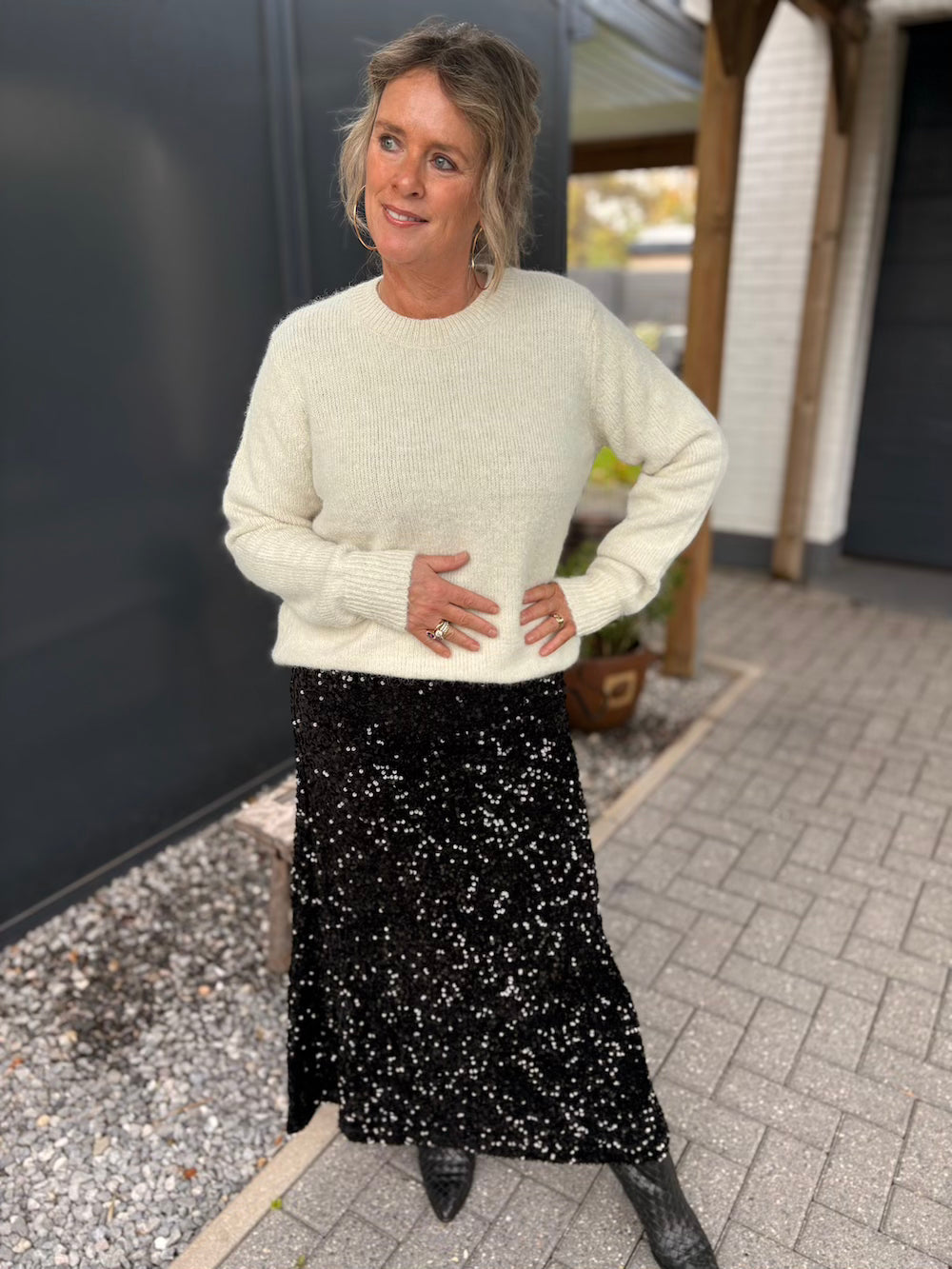 Rok met pailetten zwart