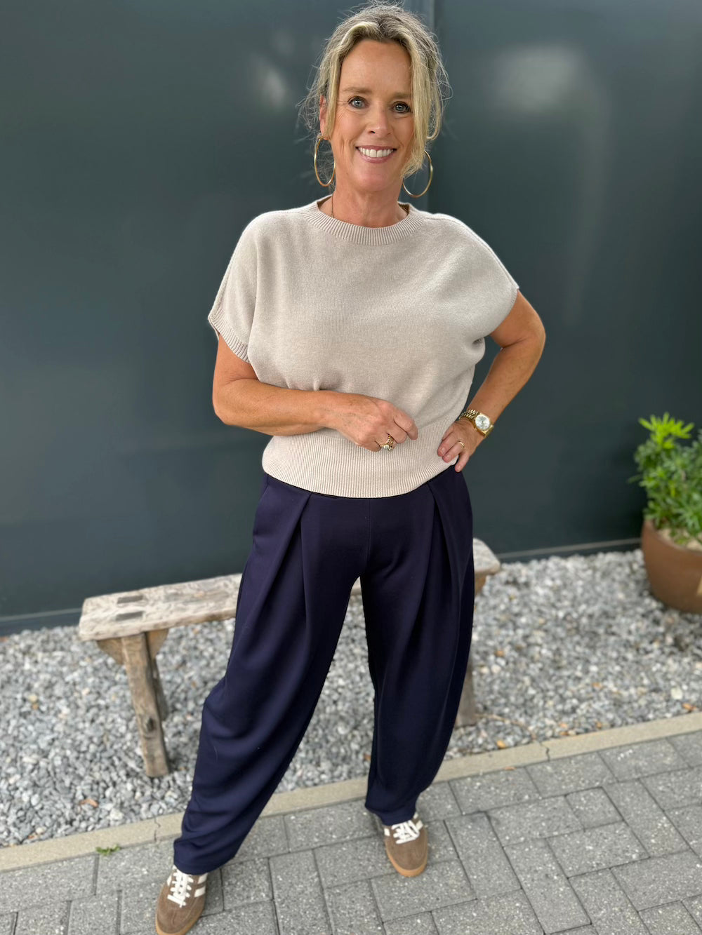 zachte pantalon marine