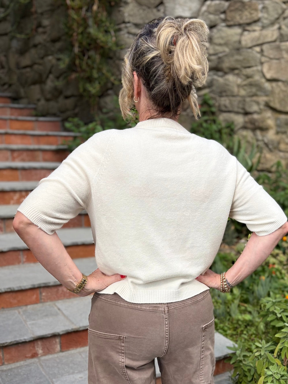 viscose truitje korte mouw creme