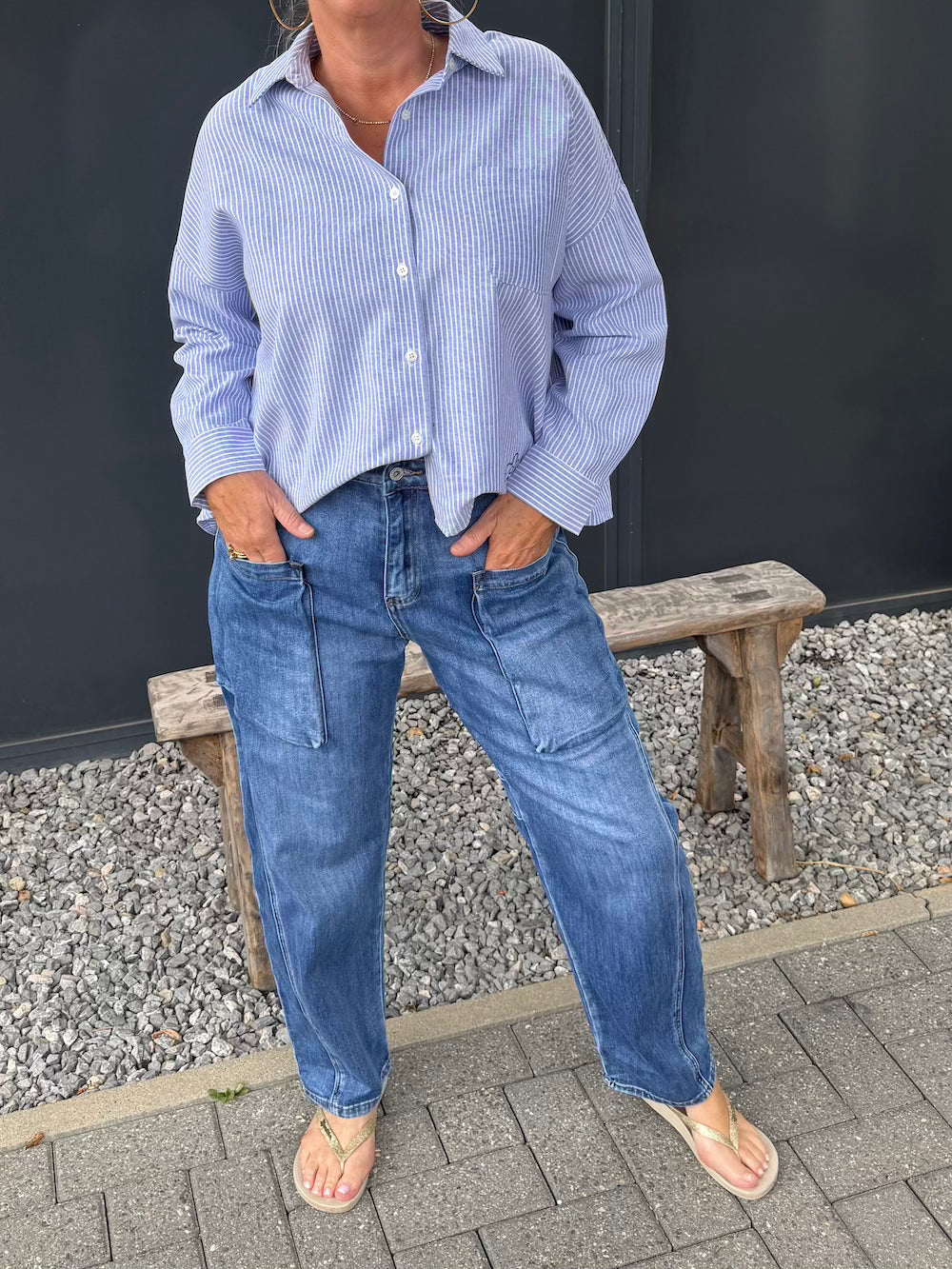 Barrel jeans met zakken