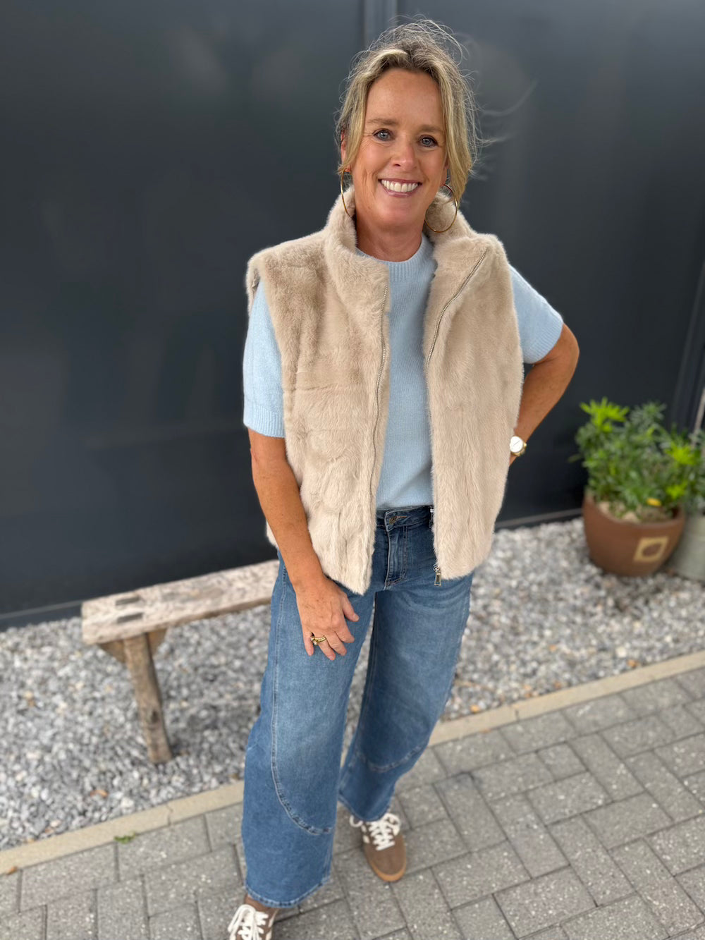 Bodywarmer fake fur