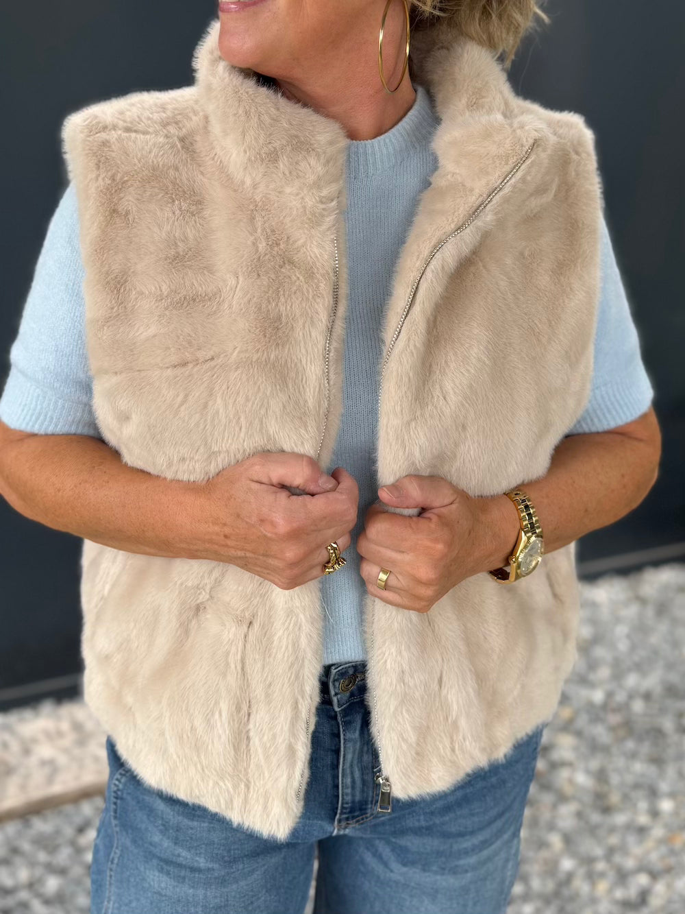 Bodywarmer fake fur