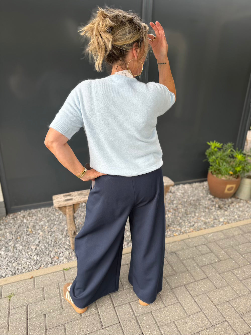 Wijde pantalon met riem