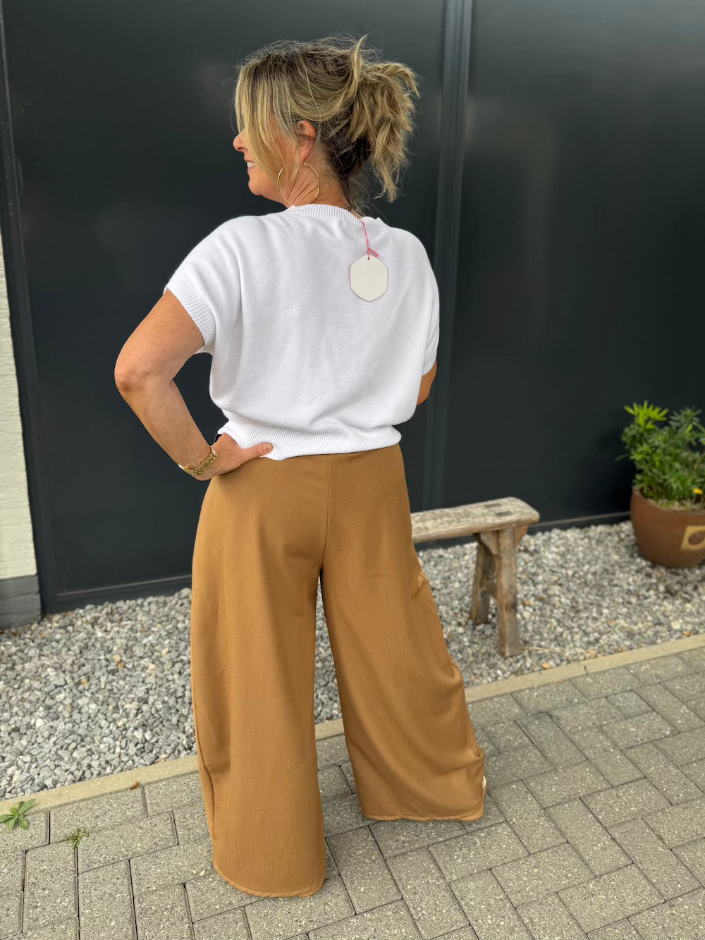 Wijde pantalon met riem