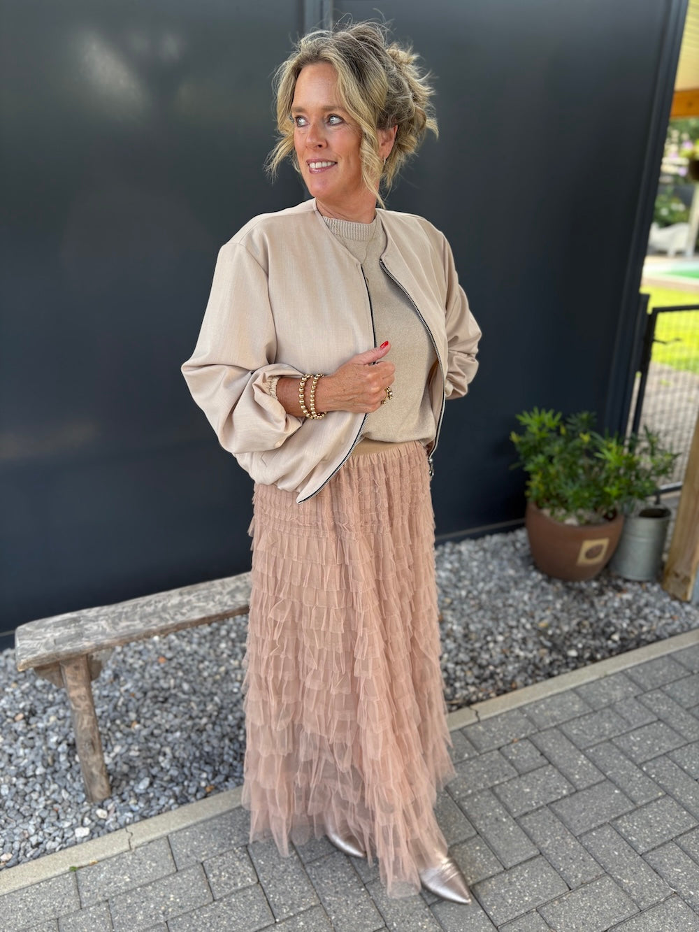 tule rok beige