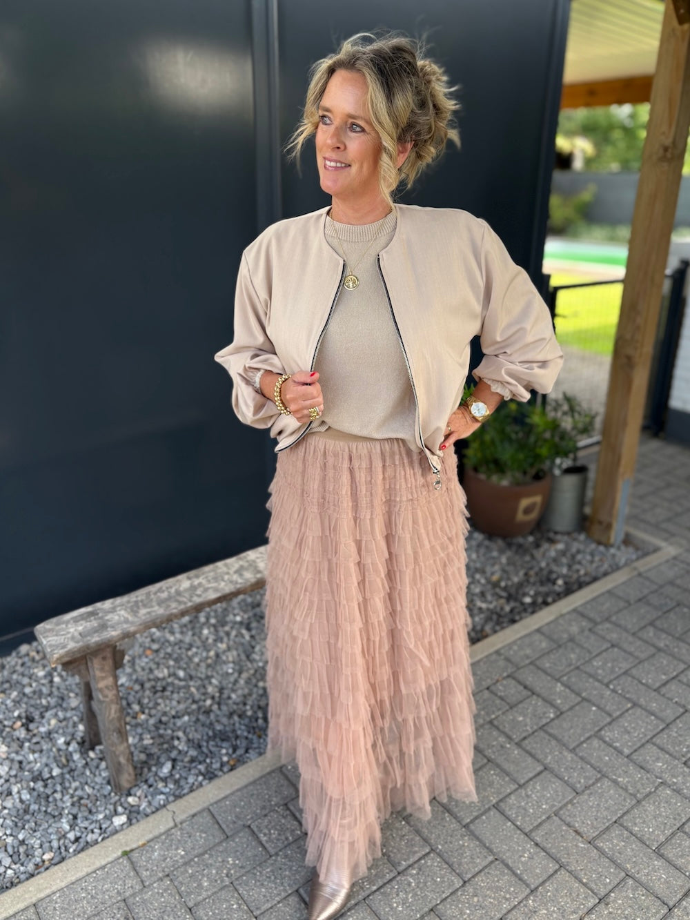 tule rok beige