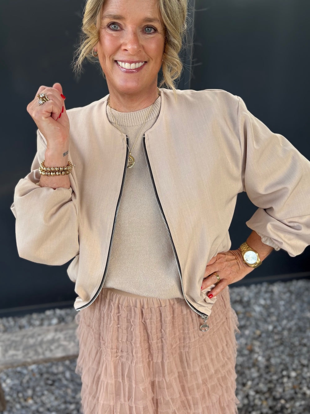 bomber jasje beige/creme