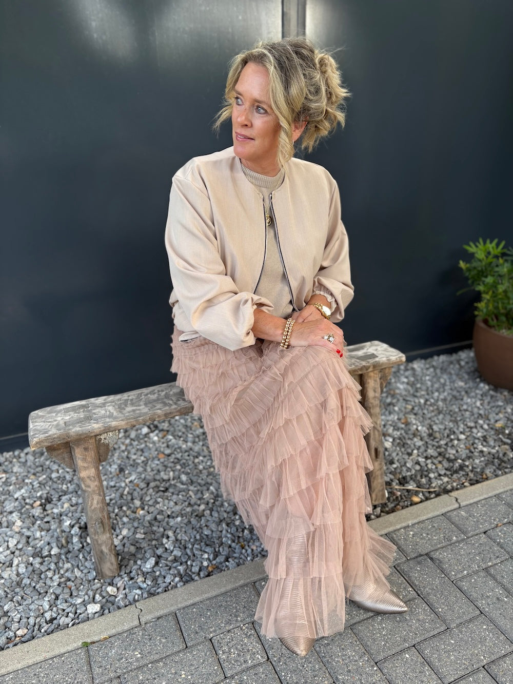 tule rok beige