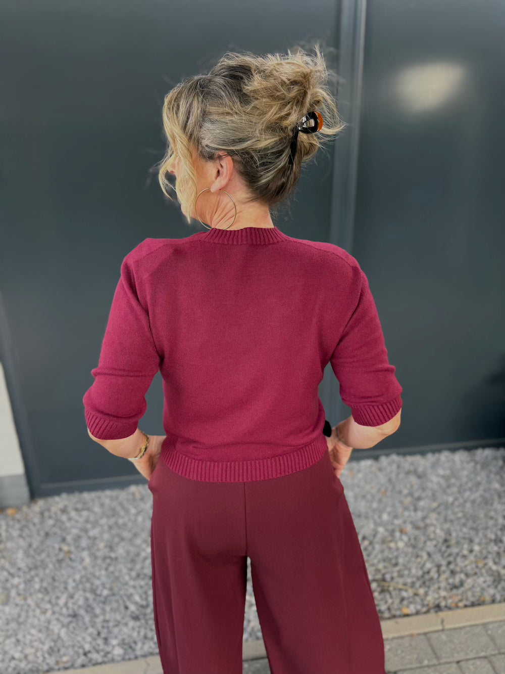 truitje korte mouw bordeaux