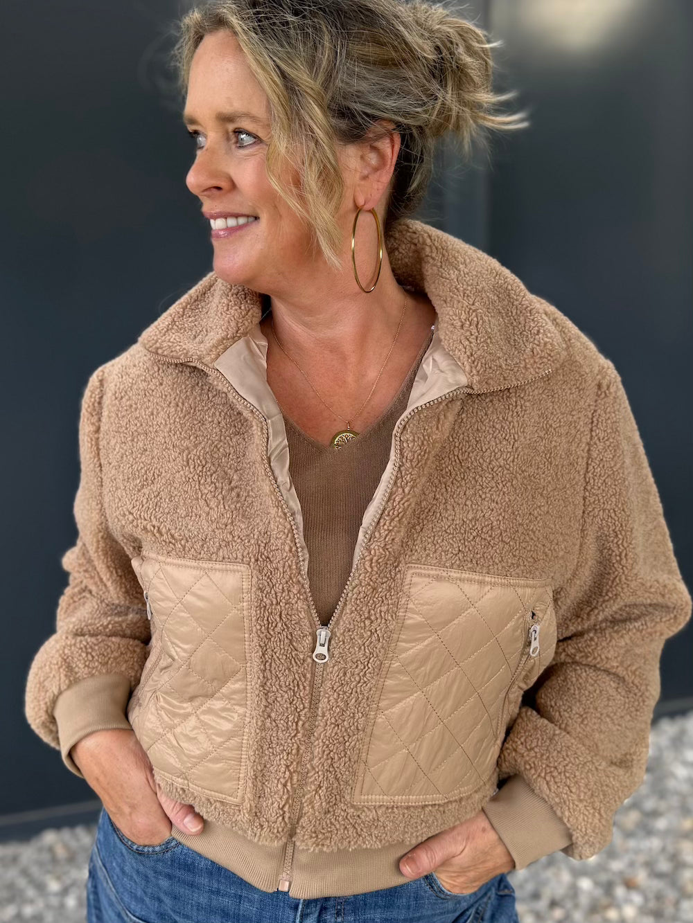 Teddy jasje camel
