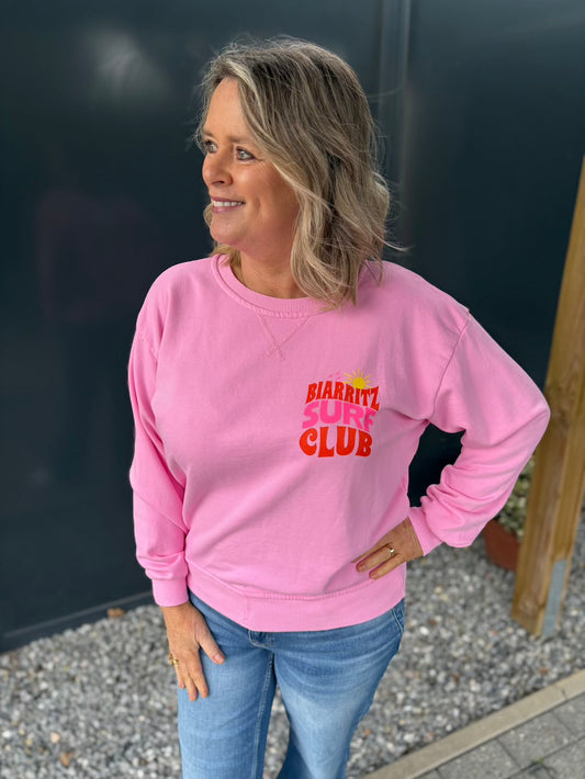Sweater Biarritz surf club roze