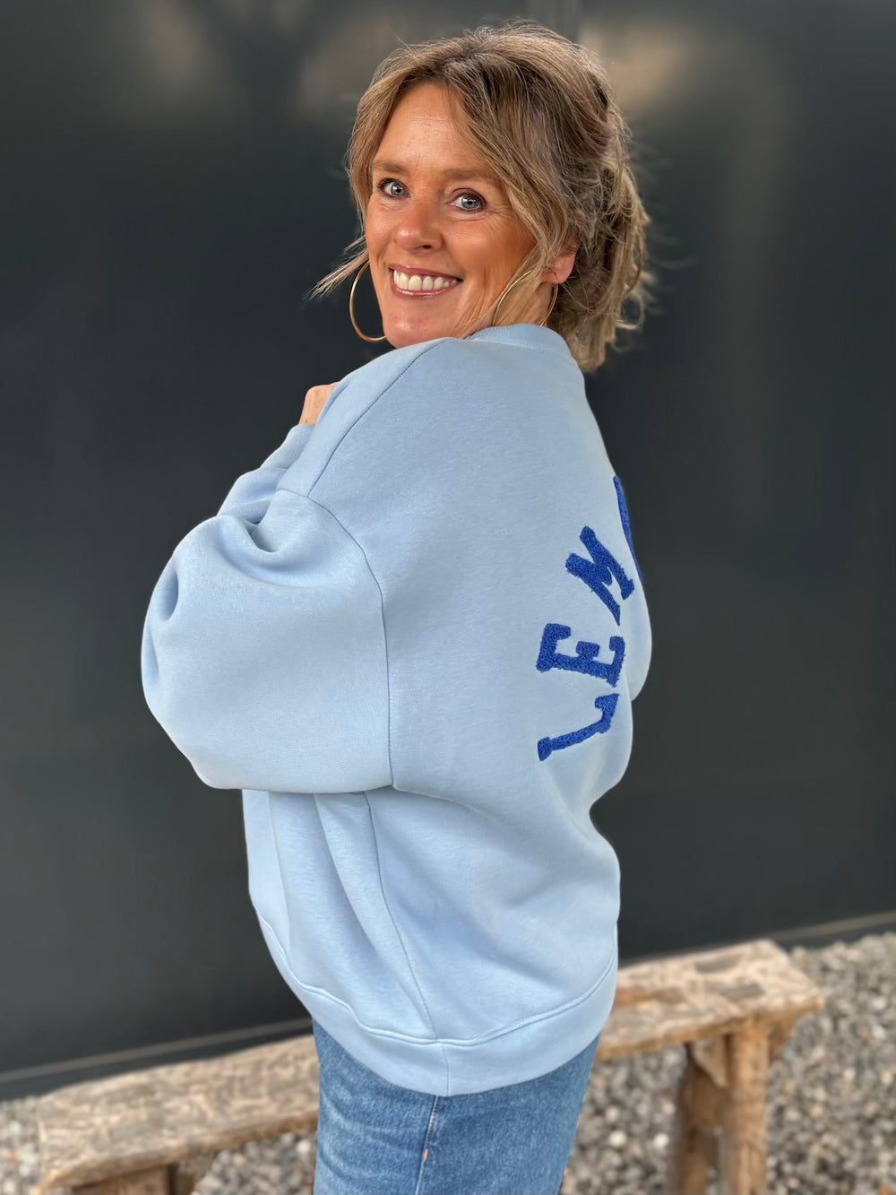 Sweater le Marais blauw/donkerblauw