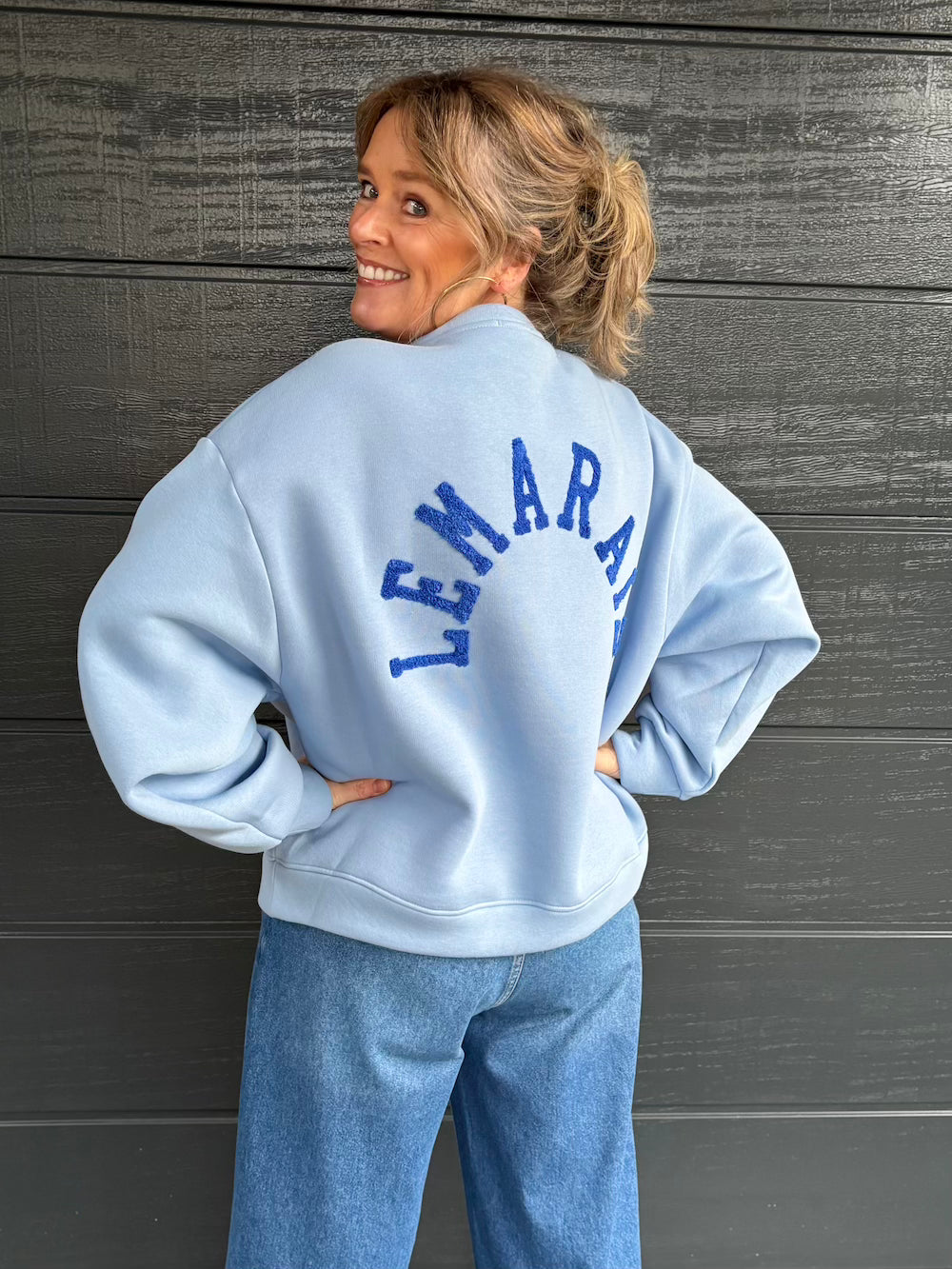 Sweater le Marais blauw/donkerblauw