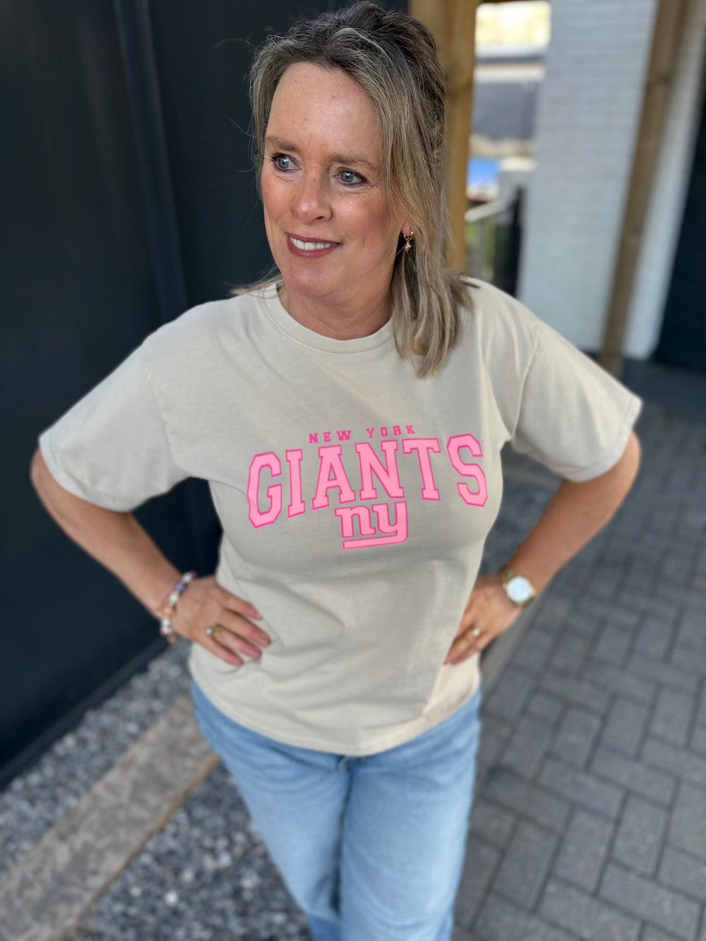 T shirt Giants New York beige