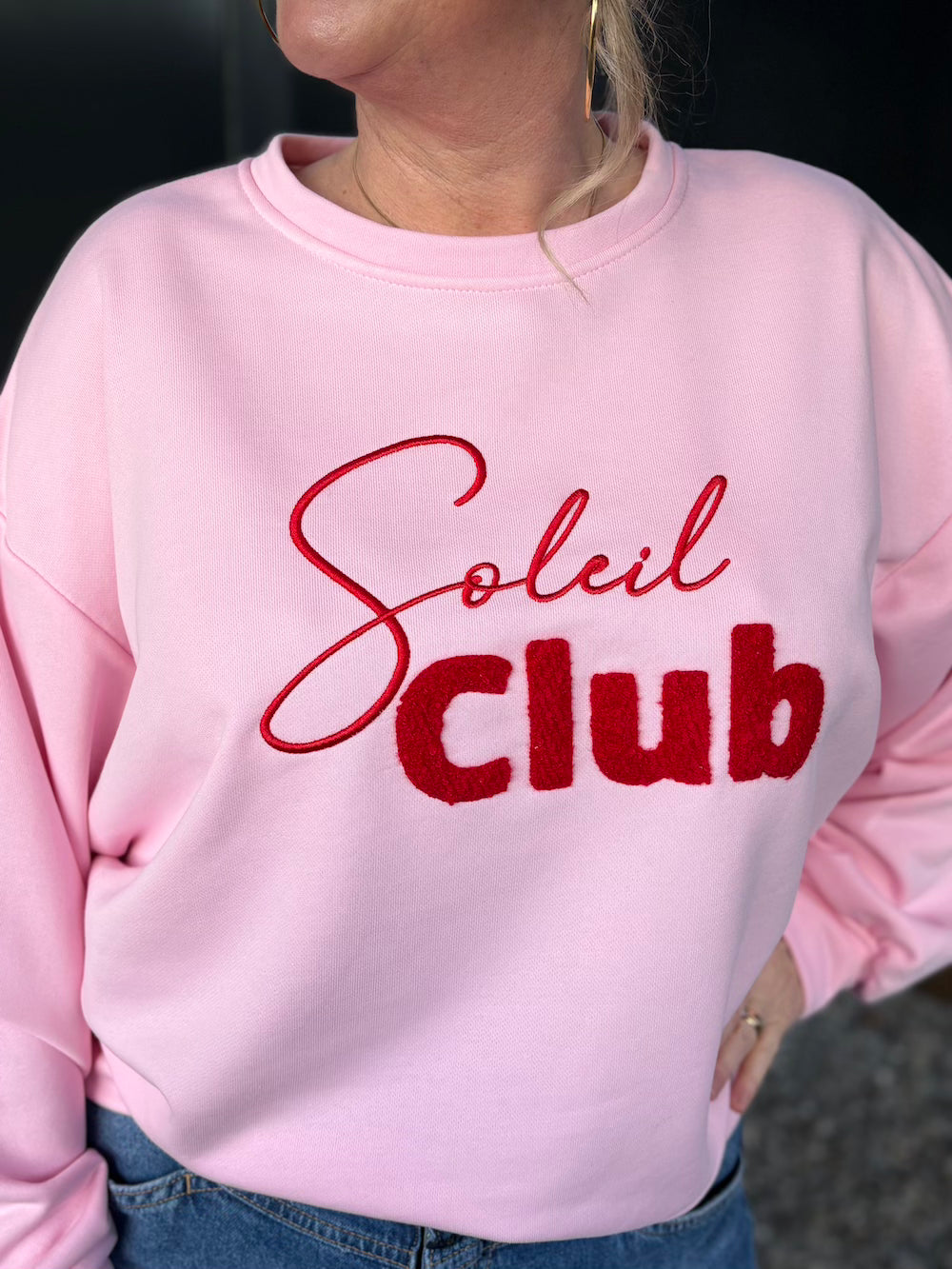 Sweater soleil club roze