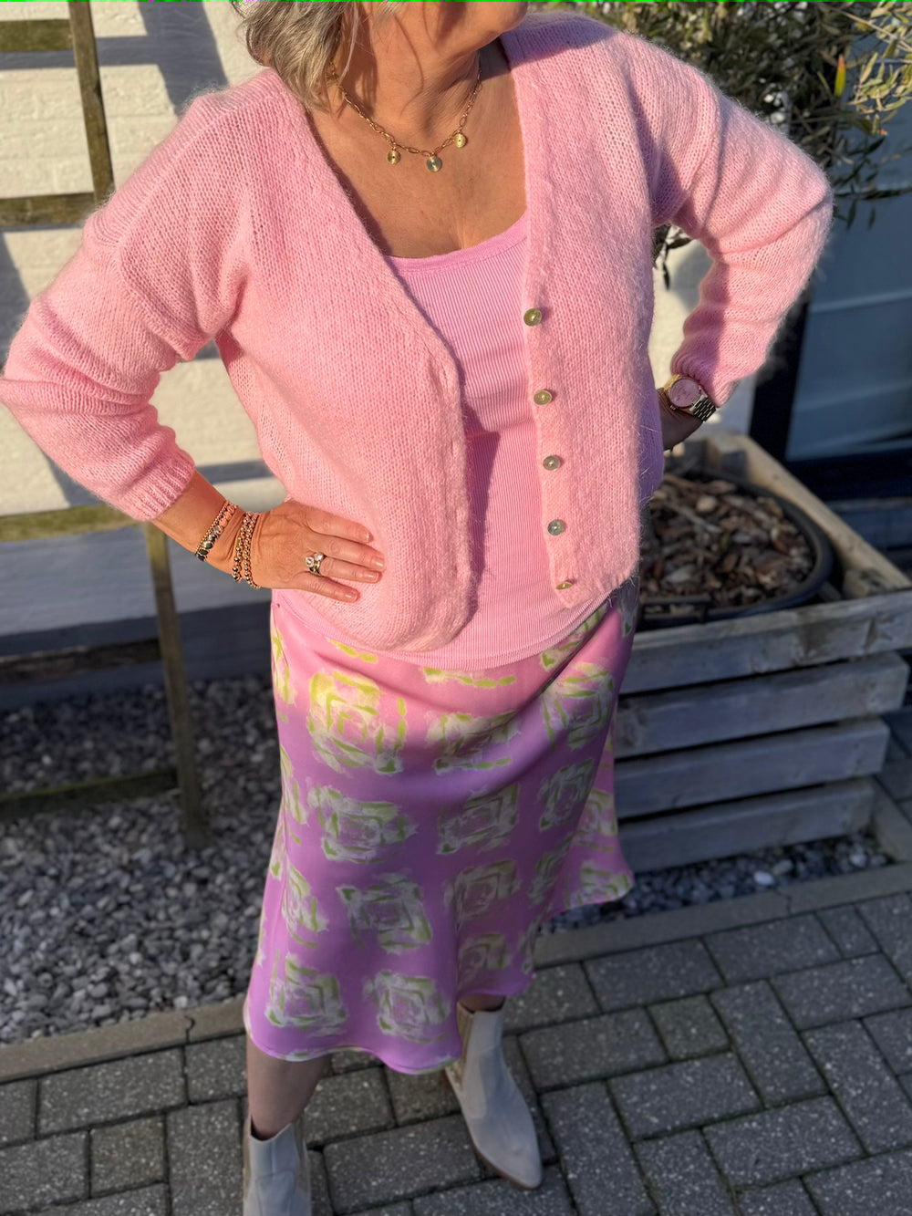 Rok roze print