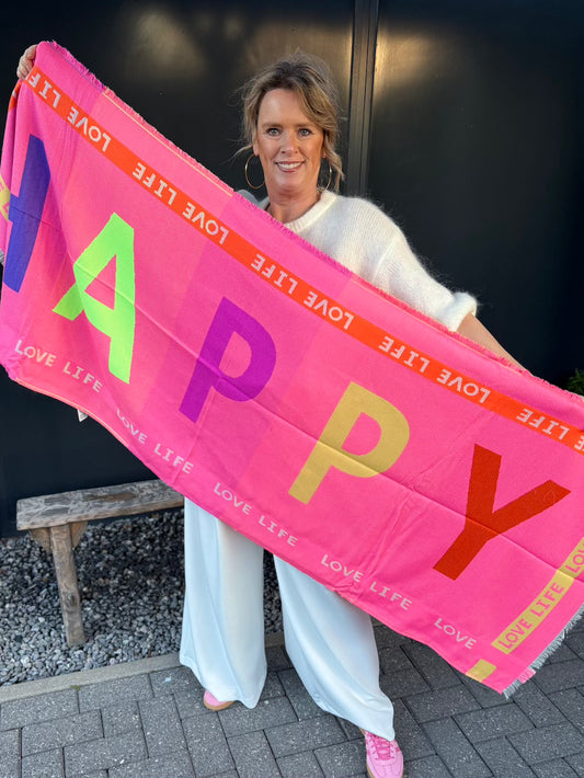 Sjaal happy fel gekleurd