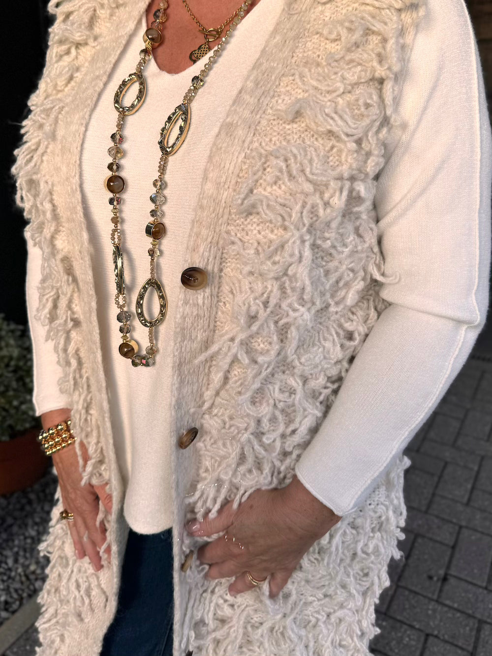 ketting edelstenen taupe