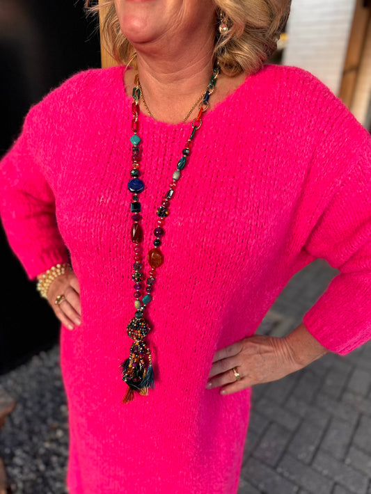 Ketting meerkleurig met bol