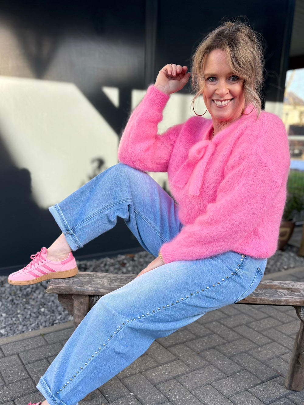 ballon jeans met studs blauw