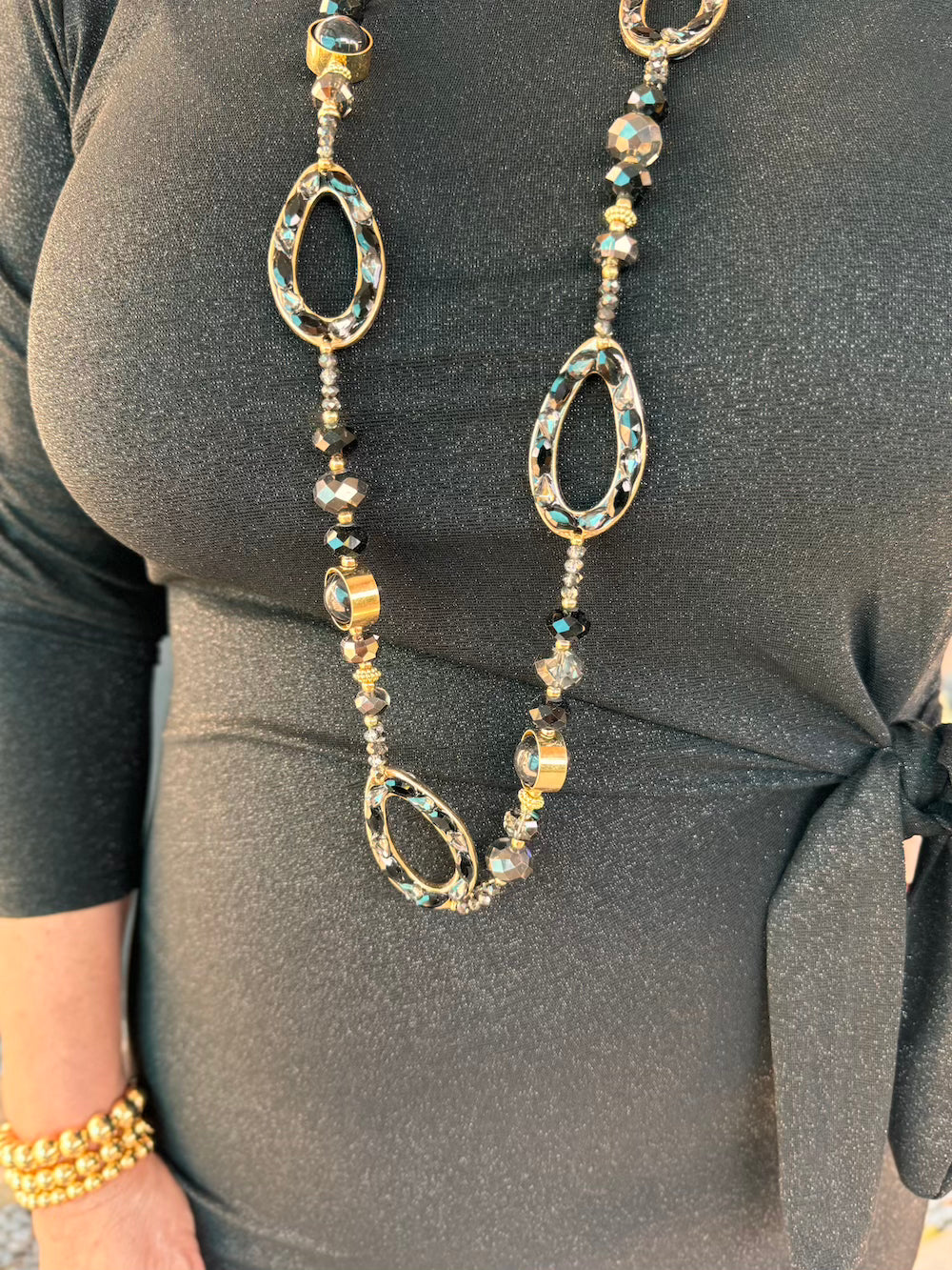Ketting edelstenen zwart