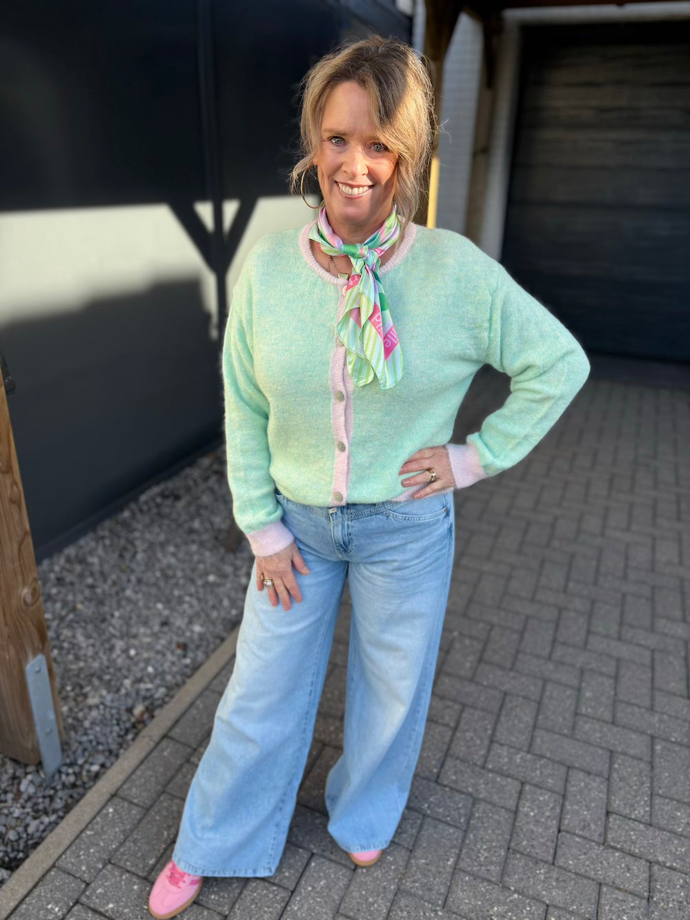 Vestje mint roze bies