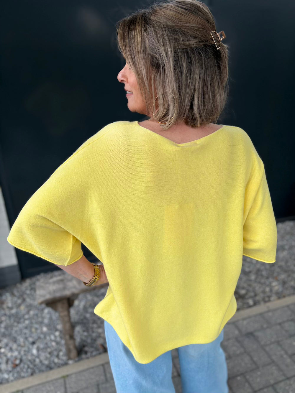 Basic truitje V-hals geel