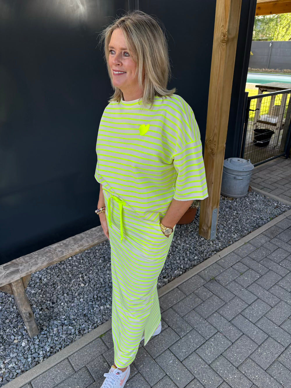 2 delige set geel gestreept
